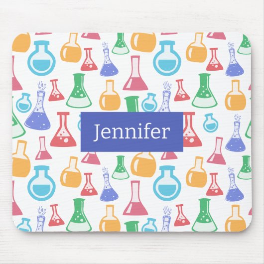 Beakers and Flask Fun Science Pattern Mousepad (Vorne)
