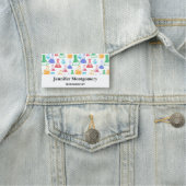 Beakers and Flask Fun Science Pattern Namensschild (Beispiel)