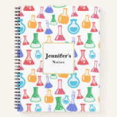 Beakers and Flask Fun Science Pattern Notizblock (Vorderseite)