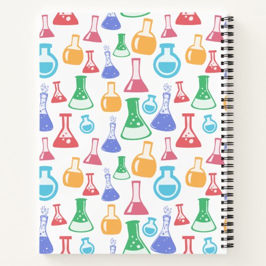 Beakers and Flask Fun Science Pattern Notizblock (Rückseite)