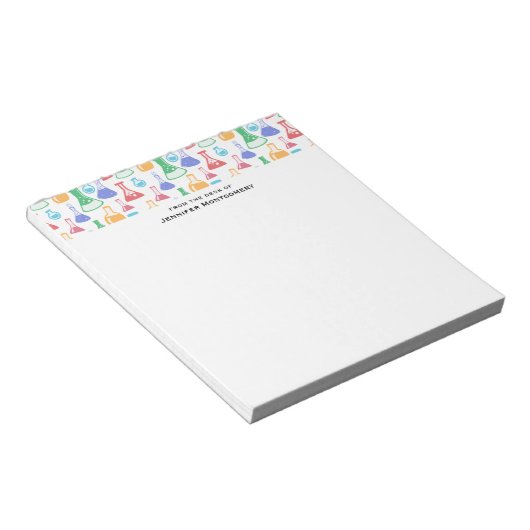 Beakers and Flask Fun Science Pattern Notizblock (angewinkelt)