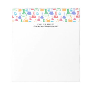 Beakers and Flask Fun Science Pattern Notizblock