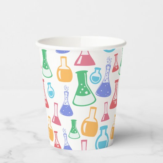 Beakers and Flask Fun Science Pattern Pappbecher (Links)