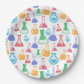 Beakers and Flask Fun Science Pattern Pappteller (Vorderseite)