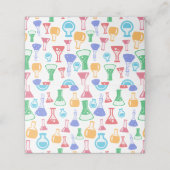 Beakers and Flask Fun Science Pattern Platzkarte (Außenseite Aufgefaltet)