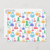 Beakers and Flask Fun Science Pattern Postkarte (Vorne/Hinten)