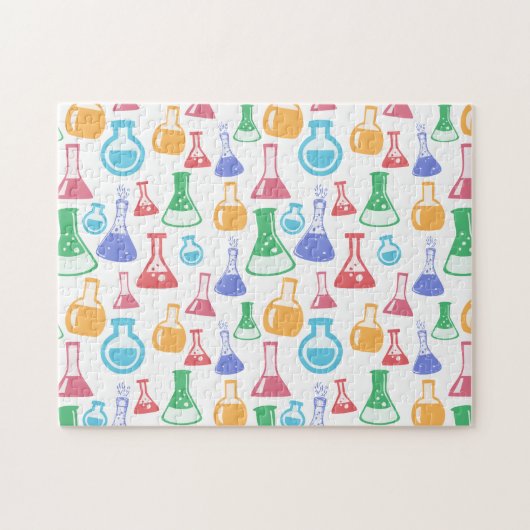 Beakers and Flask Fun Science Pattern Puzzle (Horizontal)