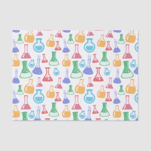Beakers and Flask Fun Science Pattern Seidenpapier (Vorderseite)
