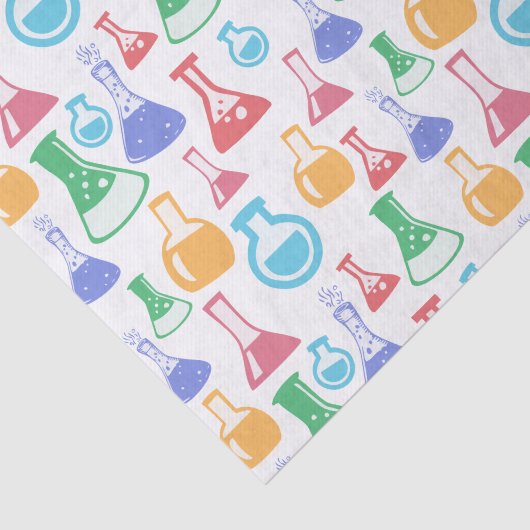 Beakers and Flask Fun Science Pattern Seidenpapier (Ausschnitt)