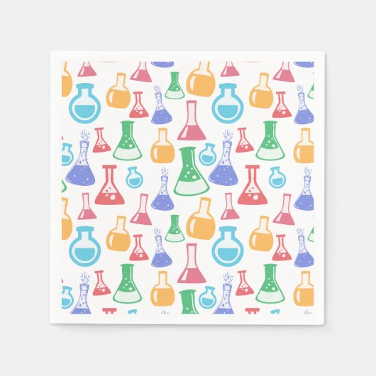 Beakers and Flask Fun Science Pattern Serviette (Vorderseite)