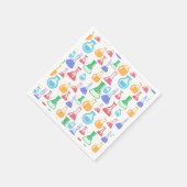 Beakers and Flask Fun Science Pattern Serviette (Ecke)
