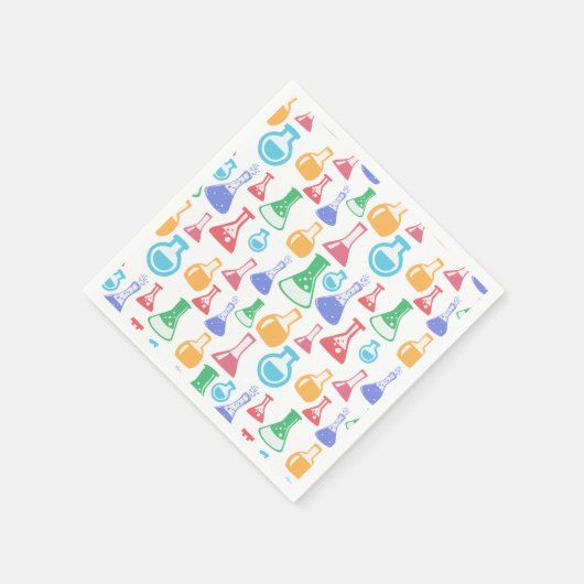 Beakers and Flask Fun Science Pattern Serviette (Ecke)
