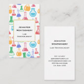 Beakers and Flask Fun Science Pattern Visitenkarte (Vorne/Hinten)