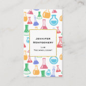 Beakers and Flask Fun Science Pattern Visitenkarte (Vorderseite)