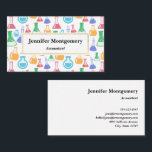 Beakers and Flask Fun Science Pattern Visitenkarte<br><div class="desc">Visitenkarten mit einem lustigen und farbenfrohen Muster. Wissenschaftler schauen mit Beakern und Flaschen verschiedener Formen und Größen in hellen,  fröhlichen Farben.</div>