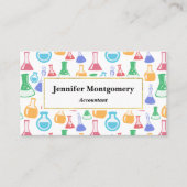 Beakers and Flask Fun Science Pattern Visitenkarte (Vorderseite)