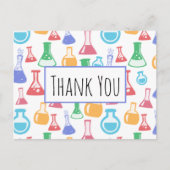 Beakers and Flask Science Pattern Vielen Dank Postkarte (Vorderseite)