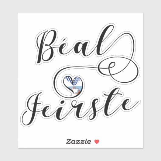 Béal Feirste Flag Heart, Belfast Aufkleber (Blatt)