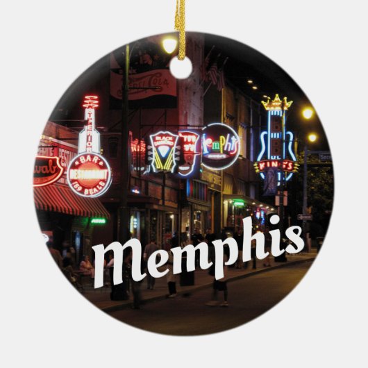 Beale Street, Memphis, Tennessee Keramik Ornament (Hinten)