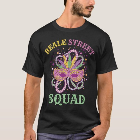 Beale Street Squad Mardi Gras für Männer und Fraue T-Shirt (Vorderseite)
