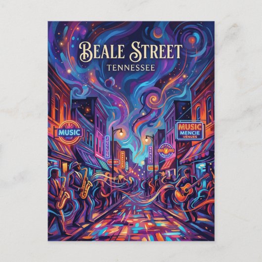 Beale Street Tennessee Postkarte (Vorderseite)