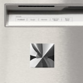 Beam Black & White Abstraktes Fraktal Magnet (In Situ (Geschirrspüler))