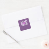 Beam da stecken, dass Funny Gymnastics Design Quadratischer Aufkleber (Umschlag)