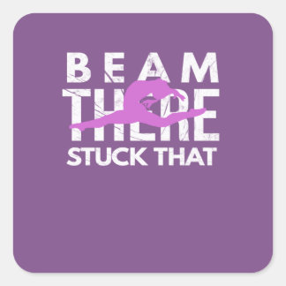 Beam da stecken, dass Funny Gymnastics Design Quadratischer Aufkleber
