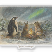 Beam Lingering Whimsical Aurora Animals Painting Aufkleber (Vorderseite)