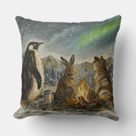 Beam Lingering Whimsical Aurora Animals Painting Kissen