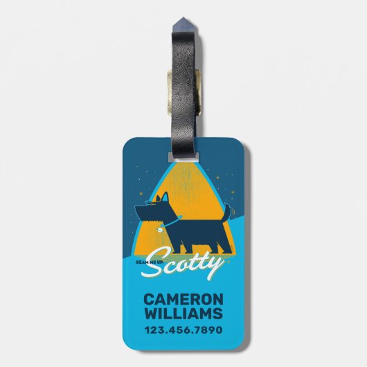 Beam Me Up Scotty Gepäckanhänger (Rückseite vertikal)