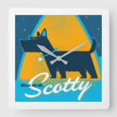 Beam Me Up Scotty Quadratische Wanduhr (Vorderseite)