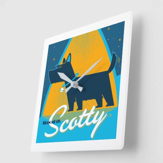 Beam Me Up Scotty Quadratische Wanduhr (Winkel)