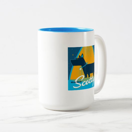 Beam Me Up Scotty Zweifarbige Tasse (VorderseiteRechts)