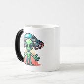 Beam mich | Alien und UFO Verwandlungstasse (Vorderseite Links)