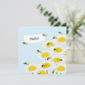 Beam on Blume Square Card - Blue Background (Stehend Vorderseite)
