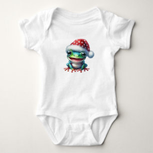 Beaming Christmas Frog Baby Strampler