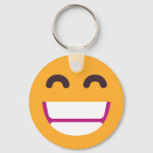Beaming Face Smiling Eyes Cute Custom Colors Emoji Schlüsselanhänger (Rückseite)