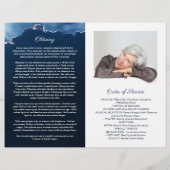 Beams of Light Oval Foto Blue Funerary Program (Rückseite)