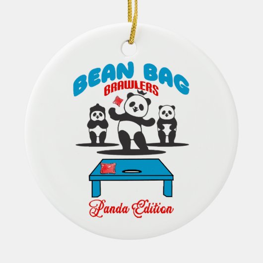 Bean Bag Brawlers - Panda Keramik Ornament (Vorne)