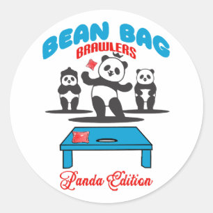 Bean Bag Brawlers - Panda Runder Aufkleber