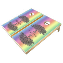 Bean Bag Toss Game - Regenbogen und Familienbaum