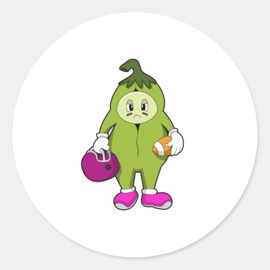 Bean beim Fußballsport Runder Aufkleber (Vorderseite)