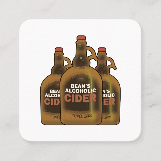 Bean Cider Quadratische Visitenkarte (Vorderseite)