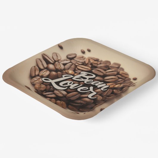 Bean Lover Kaffeebohnen Ästhetik Pappteller (Gewinkelt)