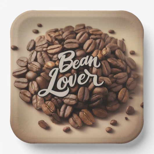 Bean Lover Kaffeebohnen Ästhetik Pappteller (Vorderseite)