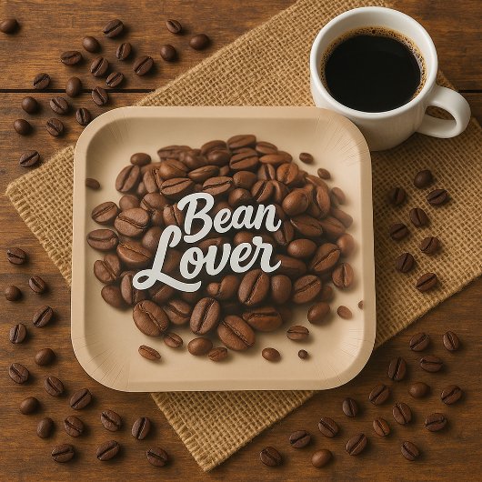 Bean Lover Kaffeebohnen Ästhetik Pappteller