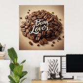 Bean Lover Kaffeebohnen Ästhetik Poster (Heimbüro)