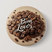Bean Lover Kaffeebohnen Button (Vorderseite)