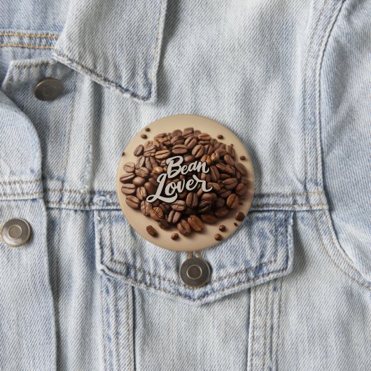 Bean Lover Kaffeebohnen Button (Beispiel)